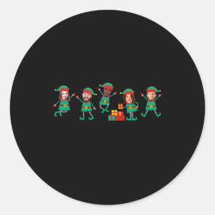 D Funny Face Photo Christmas Elf Classic Round Sticker