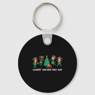 D Funny Face Photo Christmas Elf Key Ring