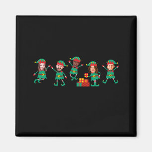 D Funny Face Photo Christmas Elf  Magnet