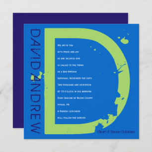 D Initial Collection Bar Bat Mitzvah Invitation