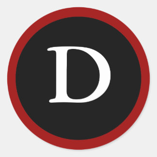 D : Initial D Letter D Red, White & Black Sticker