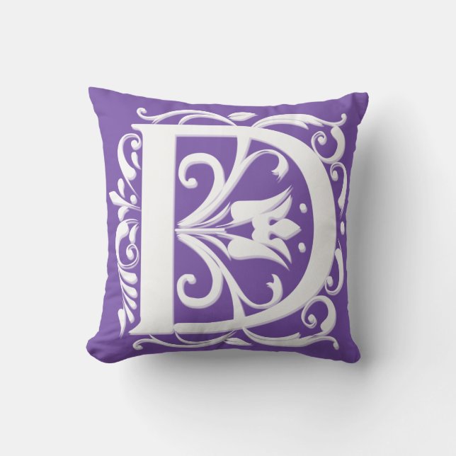 D Initial letter Monogram - Cushion (Front)