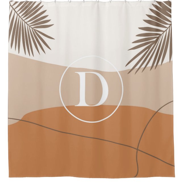 D - Initial Monogram Letter D Abstract Design Shower Curtain (Front)