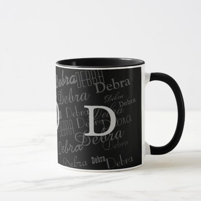 D initial with names custom mug (Right)
