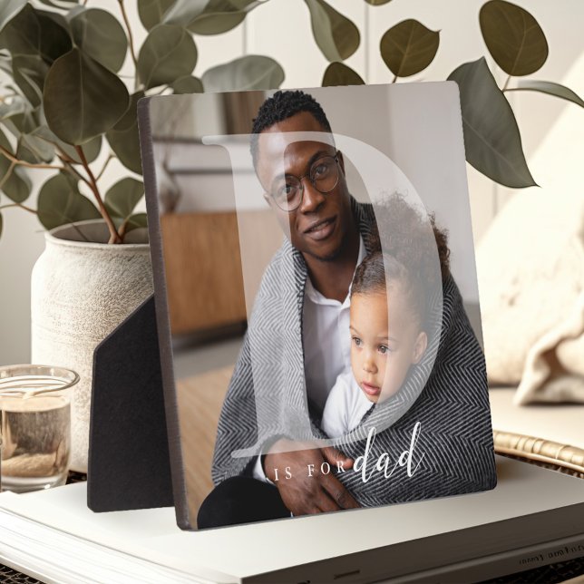 D is For Dad Minimal Father's Day Photo Keepsake Plaque (Creator Uploaded)
