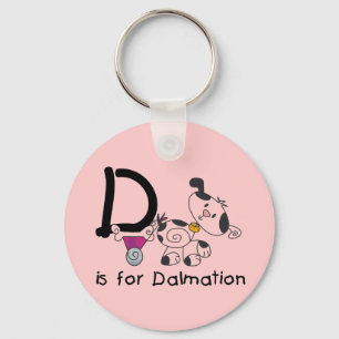 D is for Dalmation T-shirts and Gifts Key Ring