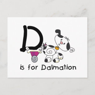 D is for Dalmation T-shirts and Gifts Postcard