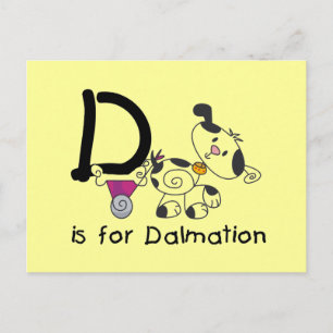 D is for Dalmation T-shirts and Gifts Postcard