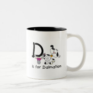 D is for Dalmation T-shirts and Gifts Two-Tone Coffee Mug