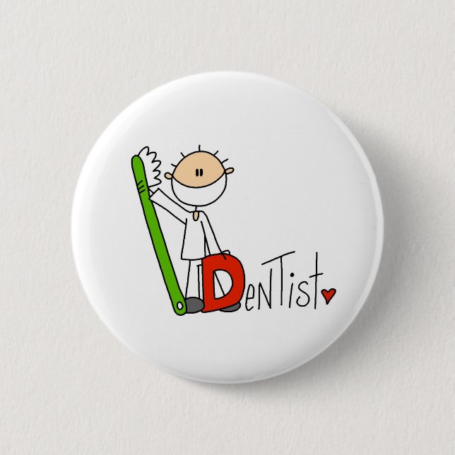 D is for Dentist 6 Cm Round Badge (Front)