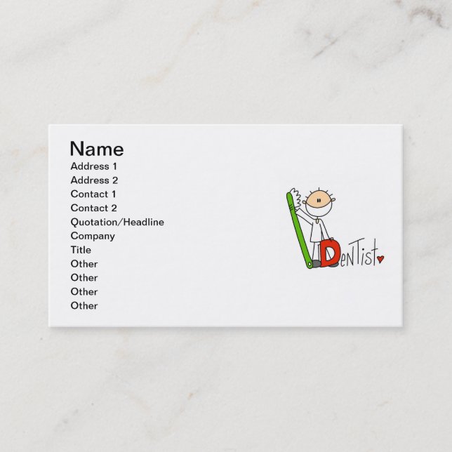 D is for Dentist Business Card (Front)