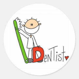 D is for Dentist Classic Round Sticker