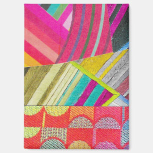 D is for diagonals and curves collage  magnet