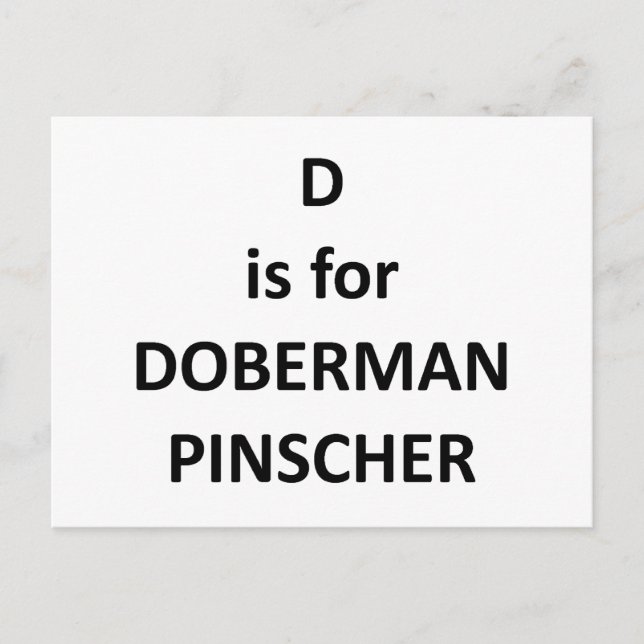 d is for doberman pinscher.png postcard (Front)