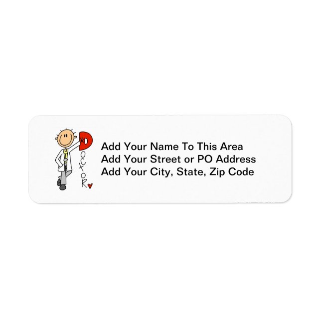 D is for Doctor Return Address Label (Front)