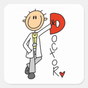 D is for Doctor Square Sticker