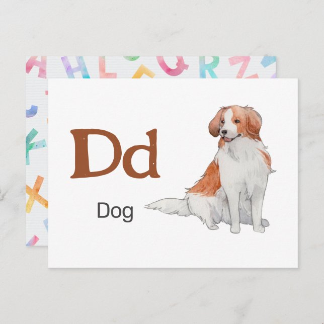 D is for Dog - Alphabet Flash Card (Front/Back)