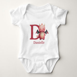 D is for Dragon Personalise Baby Bodysuit