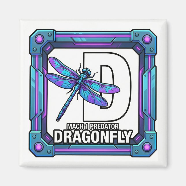 D is for Dragonfly – GTA Style ABC Learning Magnet (Front)