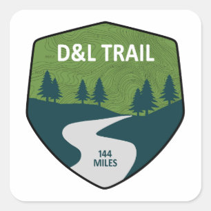 D&L Trail Pennsylvania Square Sticker
