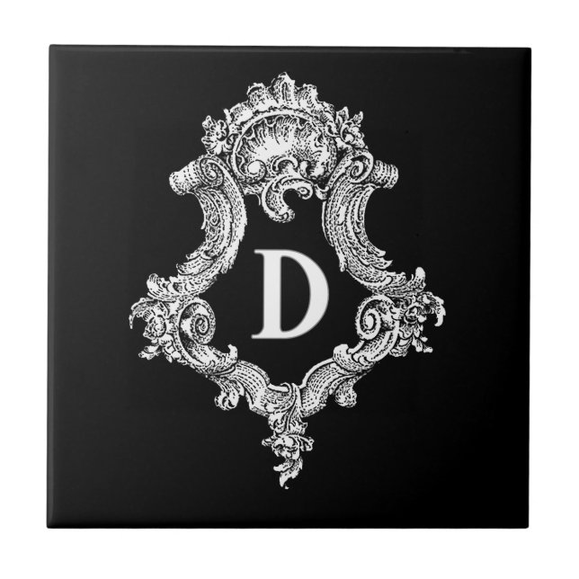 D Monogram Initial Tile (Front)