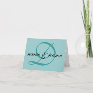 "D" monogram note card - personalise first names