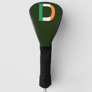D Monogram overlaid on Irish Flag dccnt Golf Head Cover
