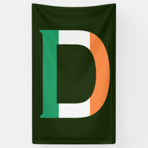 D Monogram overlaid on Irish Flag (v) bnrcnt Banner