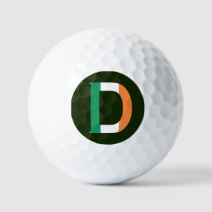 D Monogram overlaid on Irish Flag va gbcnt Golf Balls