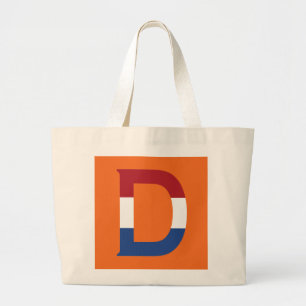 D Monogram overlaid on NLD Flag on or jtcnt Large Tote Bag