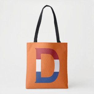 D Monogram overlaid on NLD Flag on or stcnt Tote Bag