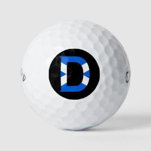 D Monogram overlaid on Scottish Flag cwb gbcnt Golf Balls