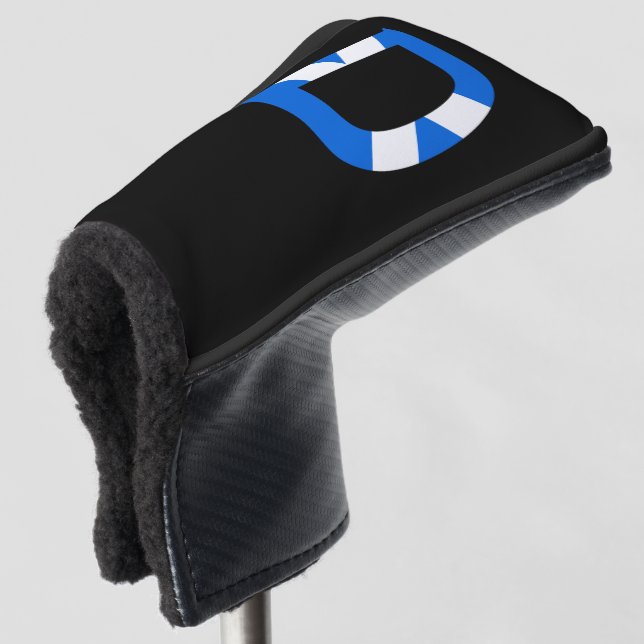 D Monogram overlaid on Scottish Flag pct Golf Head Cover (3/4 Front)