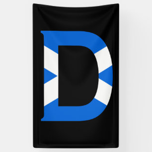 D Monogram overlaid on Scottish Flag (v) bnrcn Banner