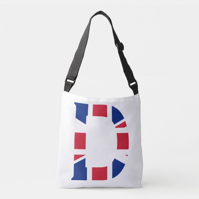 D Monogram overlaid on Union Jack Flag cbbt Crossbody Bag (Front)