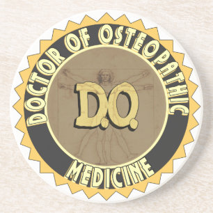 D.O. BADGE vitruvian Man DOCTOR OSTEOPATHY Coaster