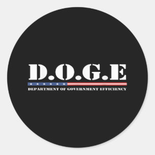 D.o.g.e. Department Of Government Efficiency Funny Classic Round Sticker