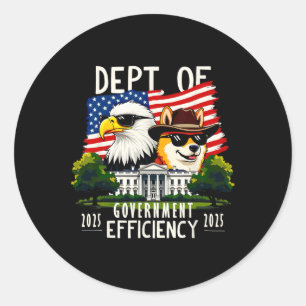 D.o.g.e Department Of Government Efficiency Trump Classic Round Sticker