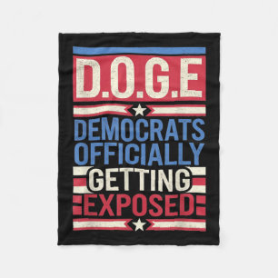 D.o.g.e Doge Anti-government Efficiency Us Flag Gr Fleece Blanket