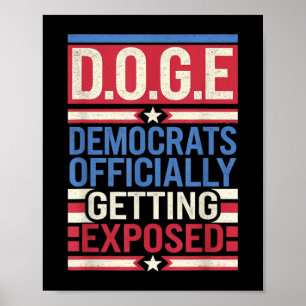 D.o.g.e Doge Anti-government Efficiency Us Flag Gr Poster