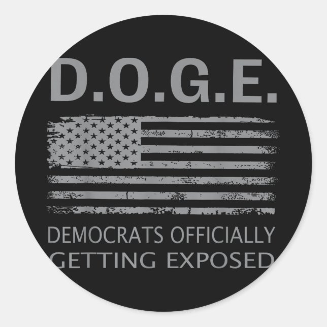 D.o.g.e Doge Democrats Officially Getting Exposed  Classic Round Sticker (Front)