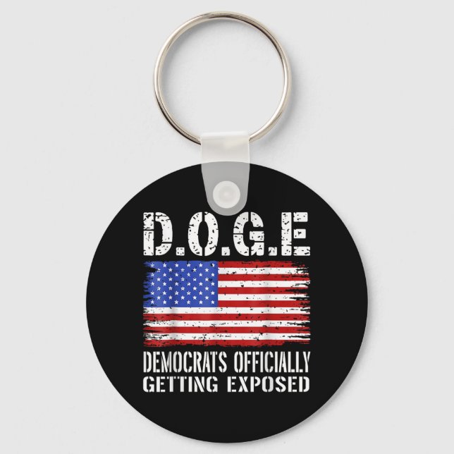 D.o.g.e Doge Democrats Officially Getting Exposed  Key Ring (Front)