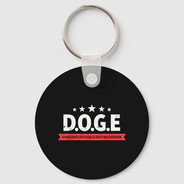 D.o.g.e Doge Democrats Officially Getting Exposed  Key Ring (Front)