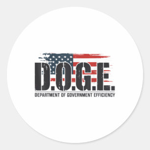 D.o.g.e Doge Department Of Government Efficiency Classic Round Sticker