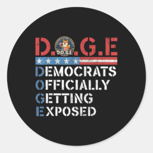 D.o.g.e Doge Department Of Government Efficiency T Classic Round Sticker