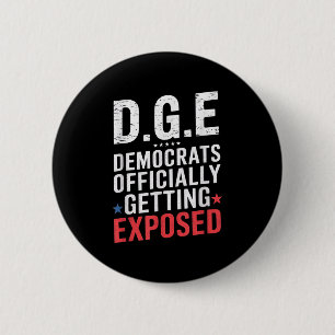 D.o.g.e Doge Government Satire American Flag 6 Cm Round Badge