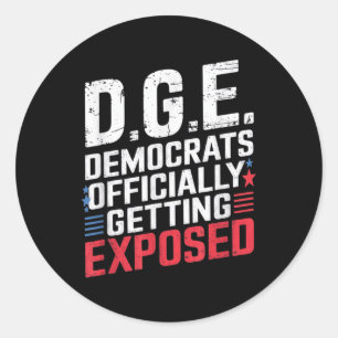 D.o.g.e Doge Political Satire American Flag Tee Fo Classic Round Sticker