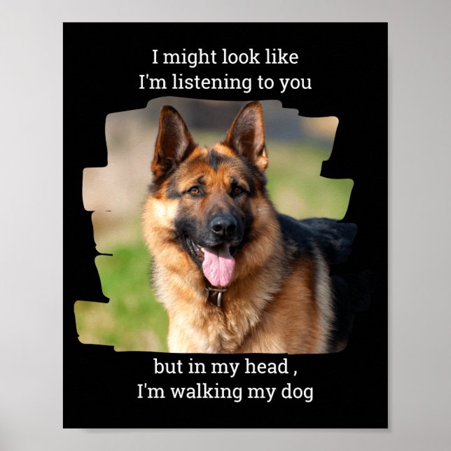 D Pet Photo Funny Dog Dad  Poster (Front)
