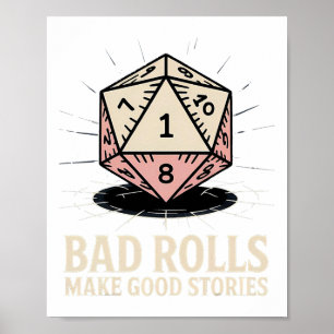 D Rolls Make Good Stories Rpg Gamer Family Matchin Poster