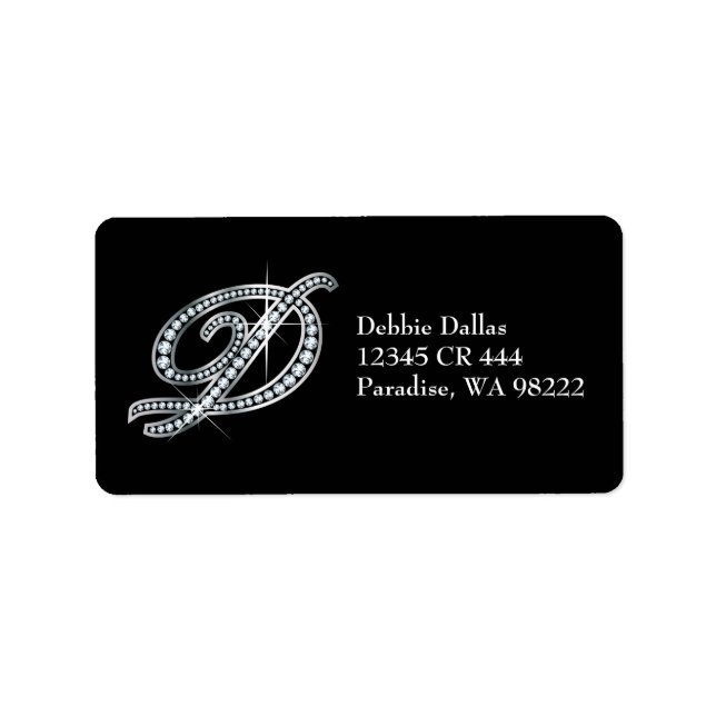 D script "Diamond Bling" Label (Front)
